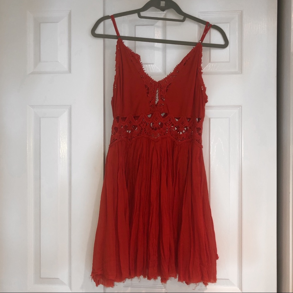 Bright orange Free People dress